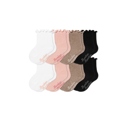 Baby Ruffle Rib Calf Sock 8-Pack (6-12 Months) - pink shadow mix L