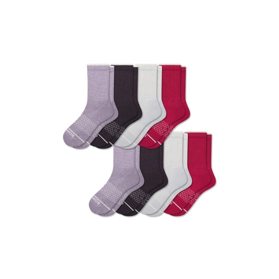 Women's Merino Wool Blend Half Calf Sock 8-Pack - Daily Crew Rotation