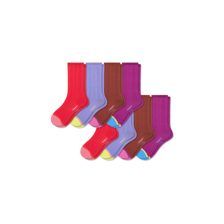 Youth Pointelle Calf Sock 8-Pack - Steady Low Cut Support