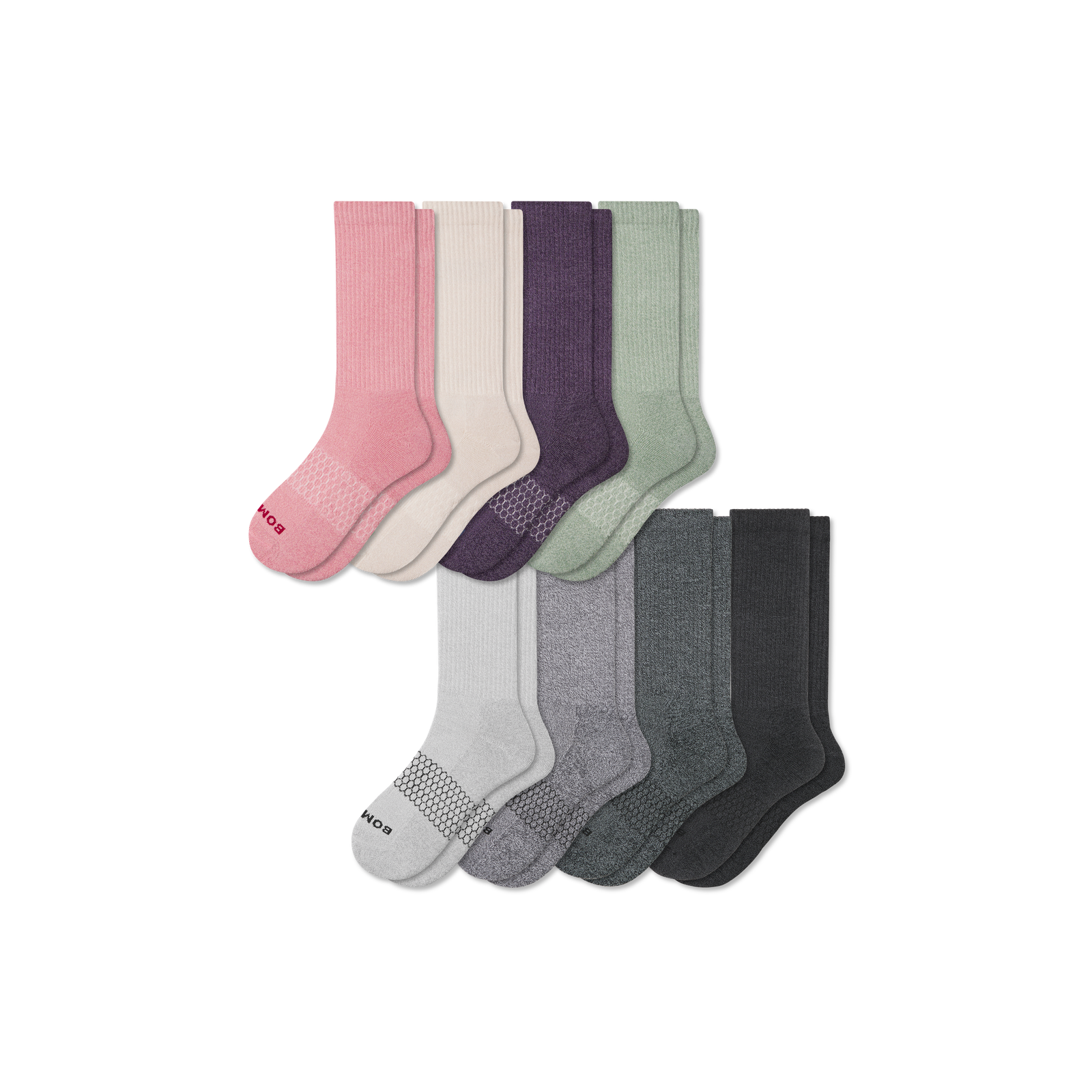 Women's Calf Sock 8-Pack - Rose Neutral Mix L