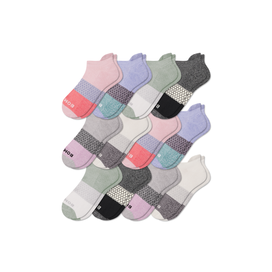Women's Tri-Block Ankle Sock 12-Pack - Modern Run Pair