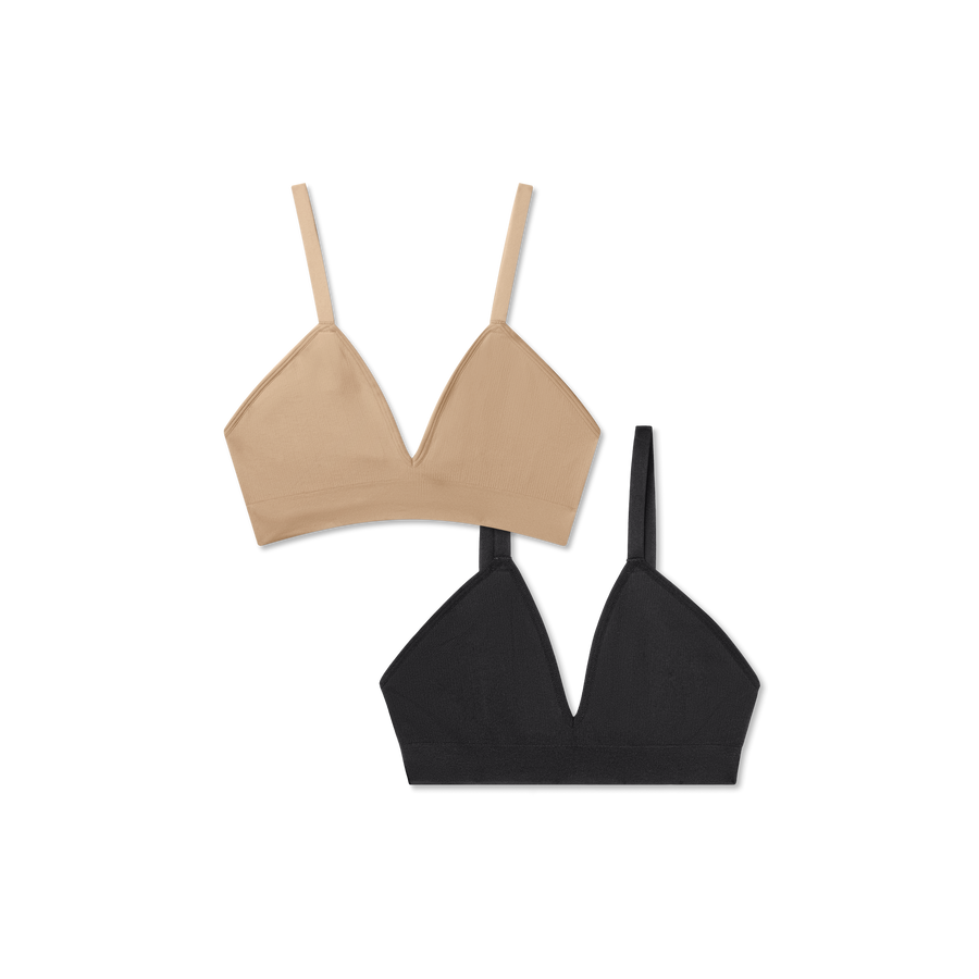Women's Seamless Triangle Bralette 2-Pack - Classic Fit Shape