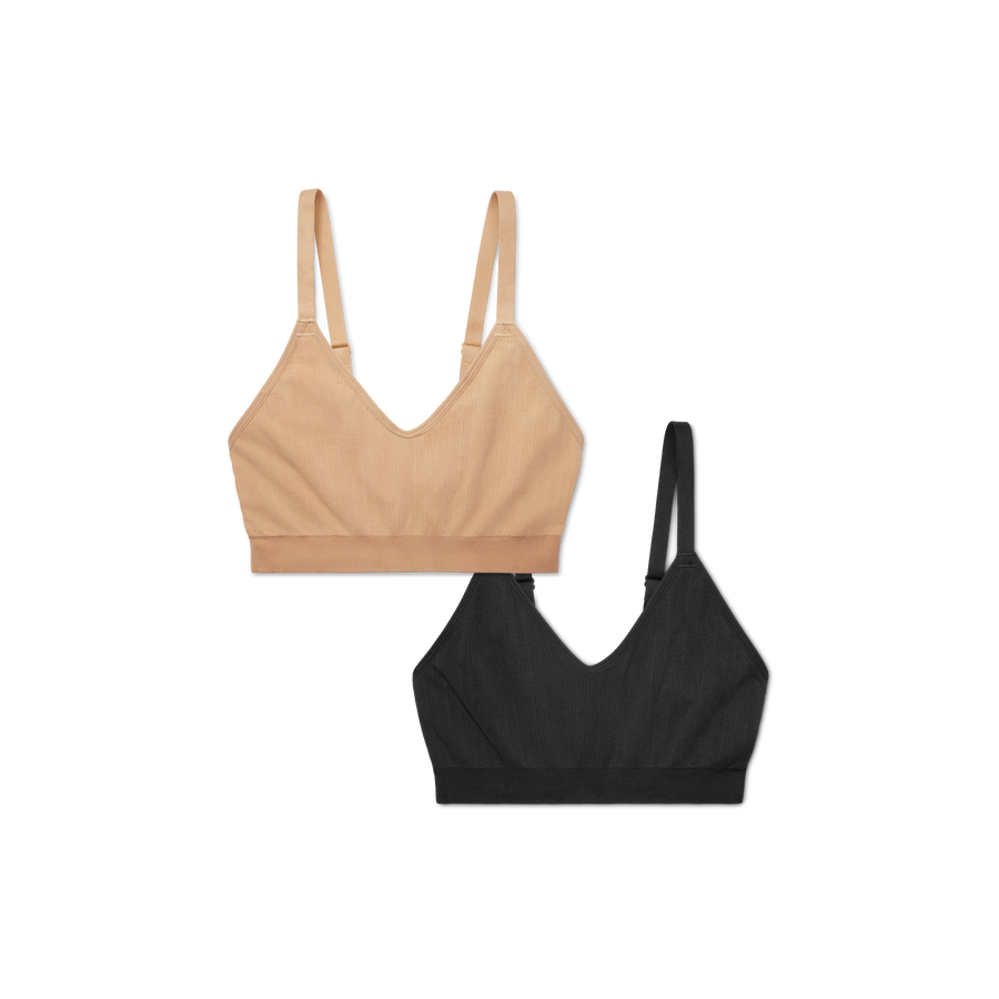 Women's Seamless Scoop Bralette 2-Pack - Easy Lounge Ease
