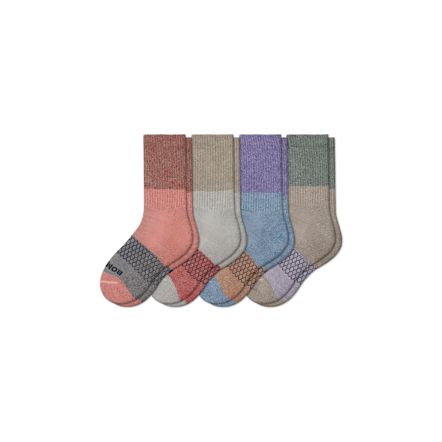 Youth Tri-Block Calf Sock 4-Pack - Outdoor No Show Move