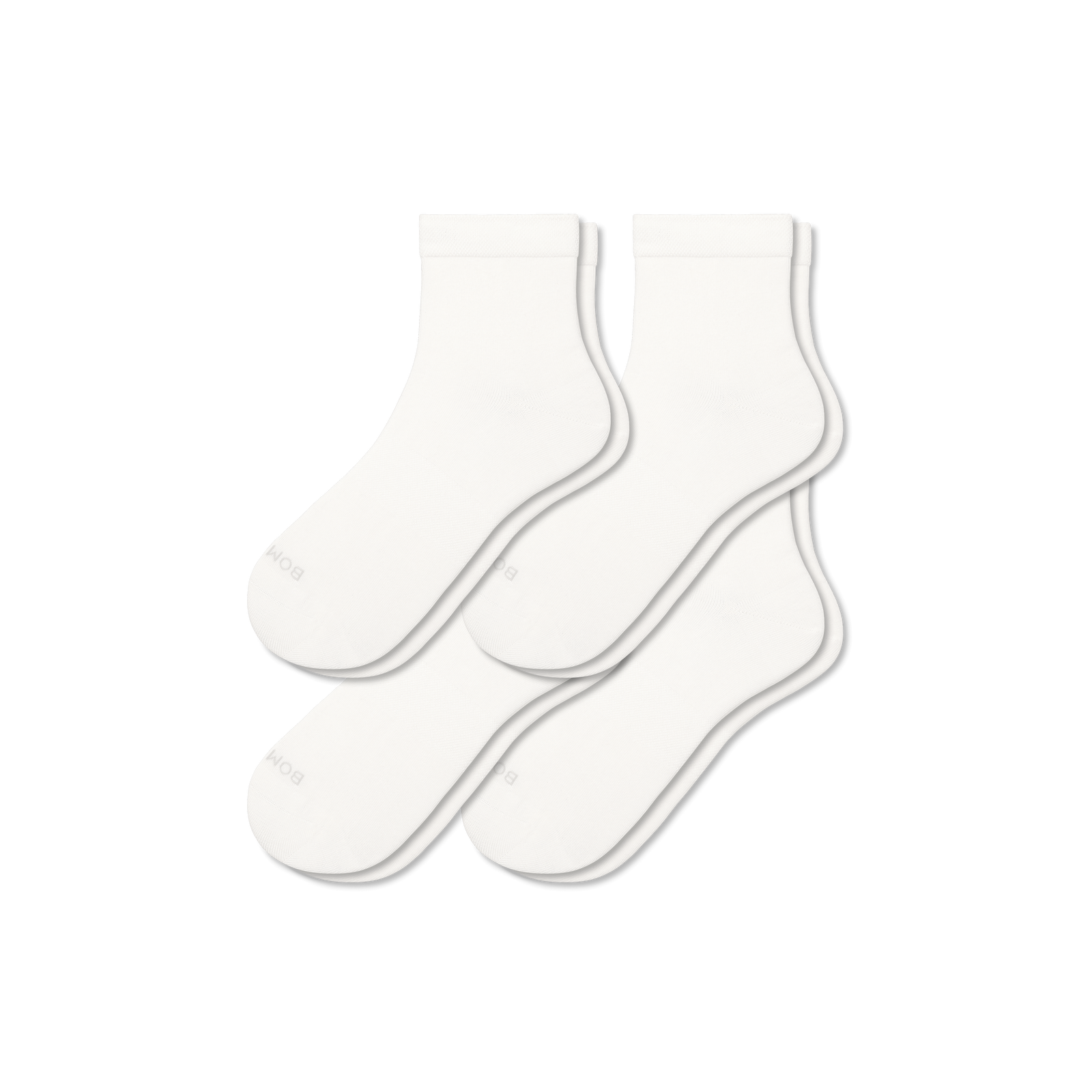 Women's Lightweight Quarter Sock 4-Pack - Soft White L