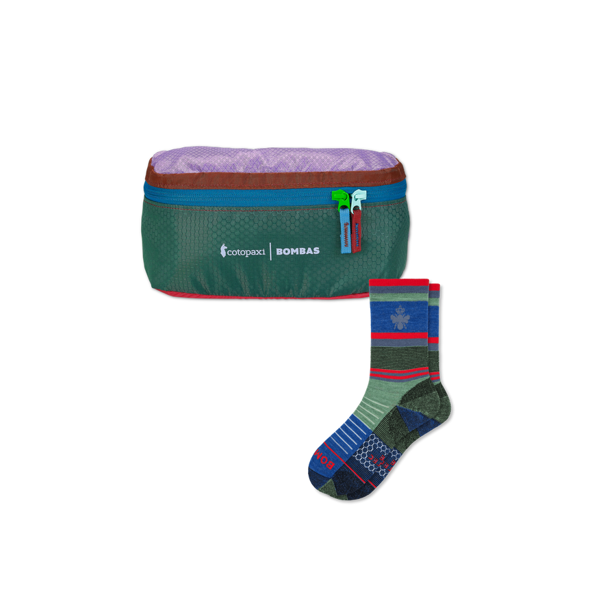 Cotopaxi x Bombas Merino Wool Blend Hiking Calf Sock & Fanny Pack - Simple Stash Wrap