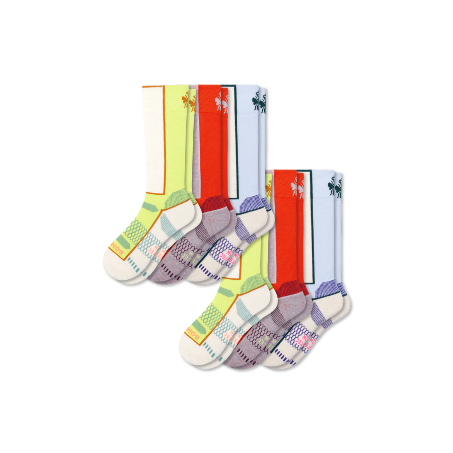Youth Mid-Cushion Merino Wool Blend Ski & Snowboard Sock 6-Pack - Outdoor Step