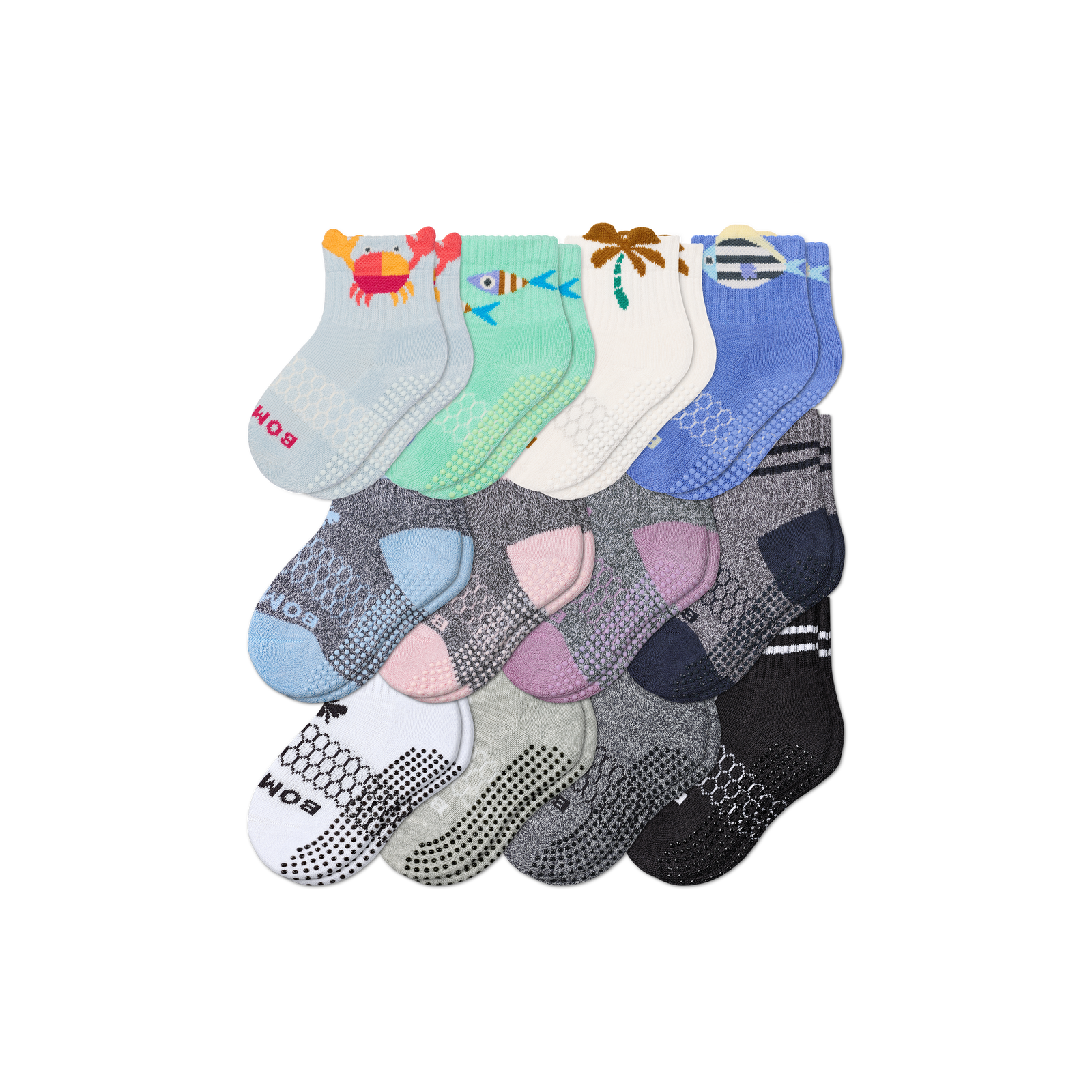 Toddler Gripper Calf Sock 12-Pack - tropical originals mix L