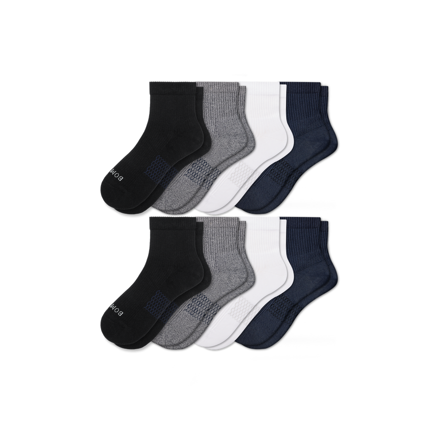 Men's Modern Rib Quarter Sock 8-Pack - Cushion Everyday Rotation